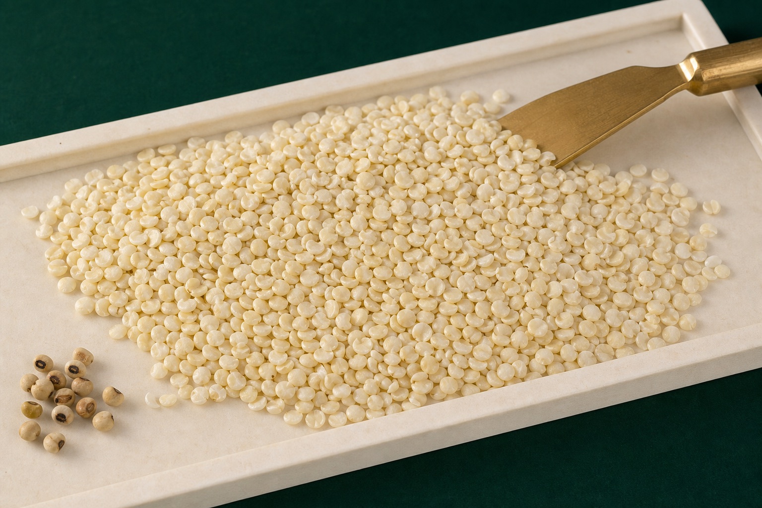 Guar Refined Splits: Cleaned & refined endosperm